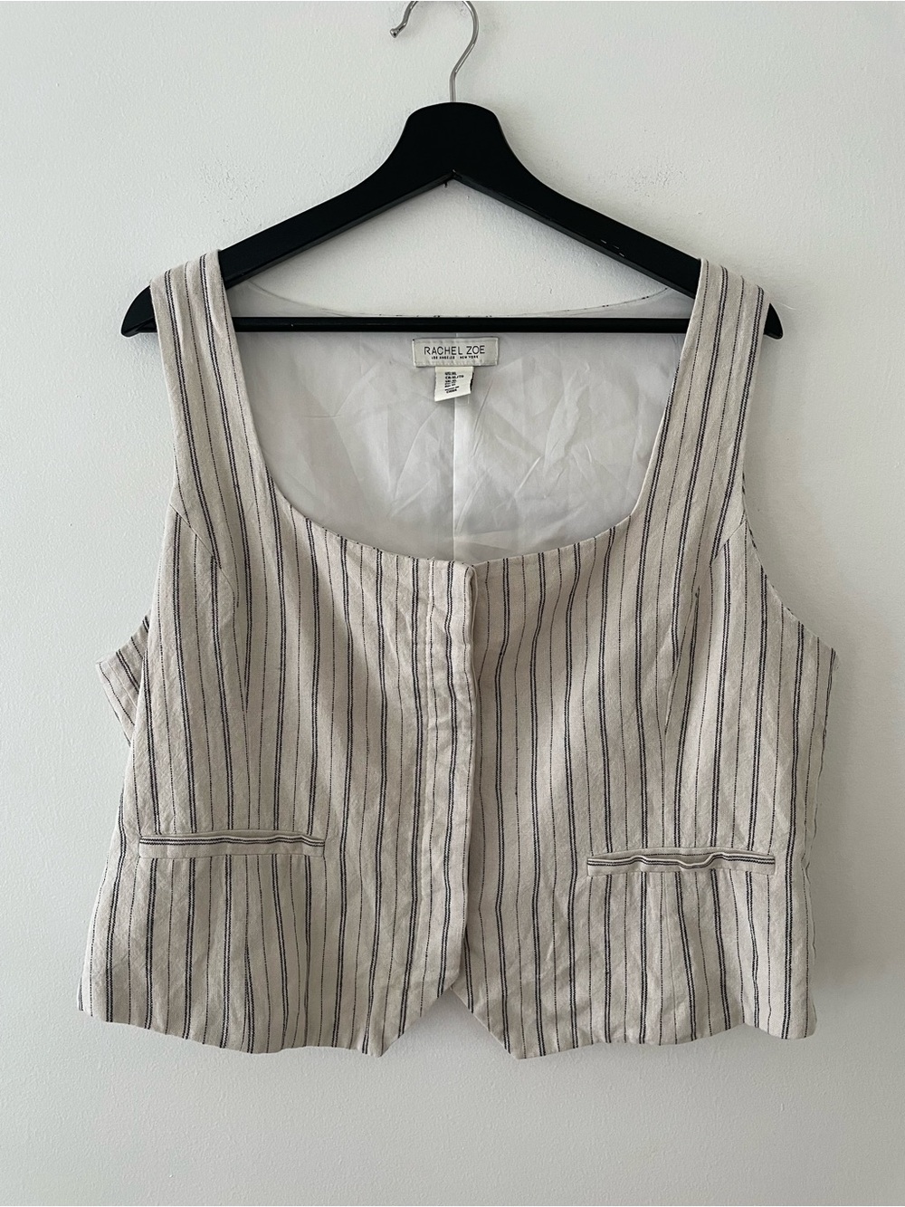 Rachel Zoe Linen Blend Striped Vest Top Size XL